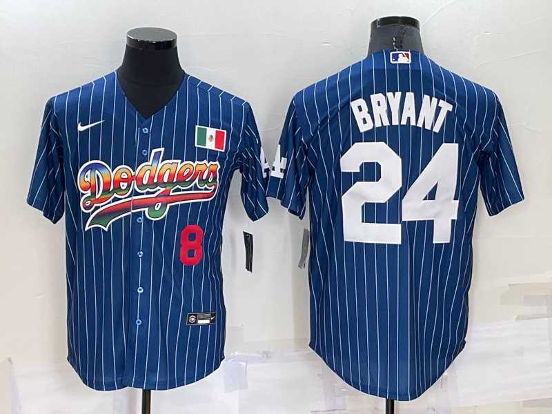 Los Angeles Dodgers8 #24 Kobe Bryant Number Rainbow Blue Red Pinstripe Mexico Cool Base Nike Jersey,We sell and wholesale Los Angeles Dodgers8 #24 Kobe Bryant Number Rainbow Blue Red Pinstripe Mexico Cool Base Nike Jersey on line form chian!